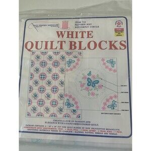 Quilt Squares "Butterfly Circle pattern 287 Jack Dempsey to be embroidered  18",